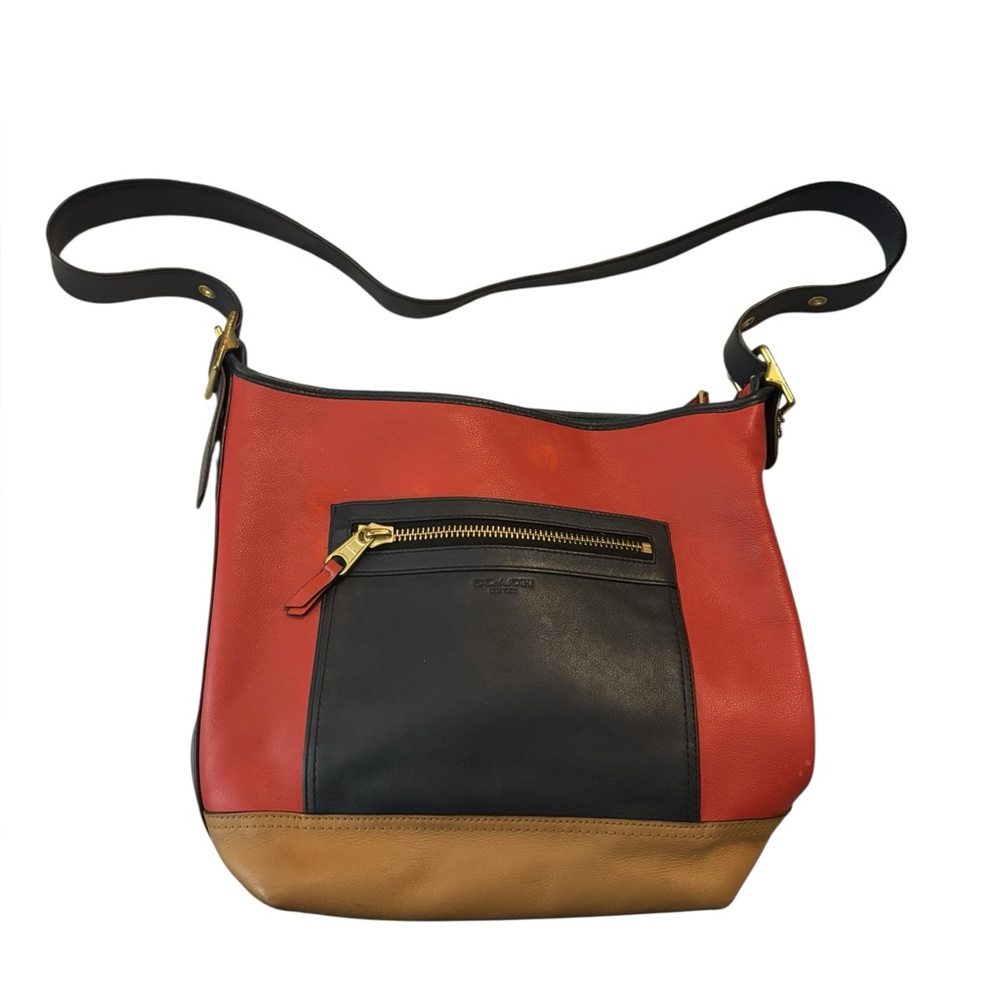 Coach | color block leather tote bag